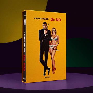 James Bond 'Dr. No' book cover with a man and woman on a yellow background
